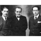 Miguel Castaño, Félix Gordón (presidente de la II República en el exilio) y Ramiro Armesto.