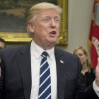 Trump, durante una reunión en la Sala Roosevelt de la Casa Blanca en Washington. M. R.