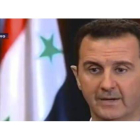 Asad, en un momento de la entrevista con la cadena Telesur, en Damasco.