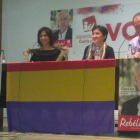 La candidato de IU Agure Bilbao, en el centro.
