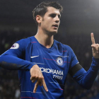 Álvaro Morata celebra un gol con el Chelsea. NEIL HALL