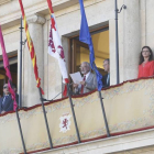 Salvador Gutiérrez y concejales de la nueva Corporación ayer durante el pregón de la fiestas