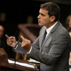 Albert Rivera, durante su intervención desde la tribuna de oradores del Congreso el pasado día 2.