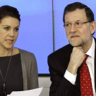 Cospedal y Rajoy, ayer, al inicio de la reunión del Comité Ejecutivo Nacional.