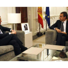 Urkullu y Zapatero, durante su reunión en la Moncloa.