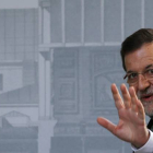 Rajoy, a su llegada al Congreso para informar de las conclusiones del Consejo Europeo.