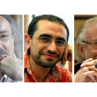 De izquierda a derecha, Antonio Colinas, José Manuel de la Huerga y José María Merino.