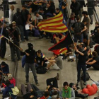 Corte de las vías del AVE en Gerona.