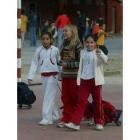 Escolares del colegio Virgen de la Quinta Angustia, en Cacabelos