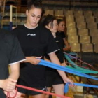 Las jugadoras del Cleba León Balonmano durante un entrenamiento reciente.