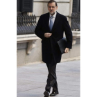 Rajoy, a su llegada a la sesión de control al Gobierno.