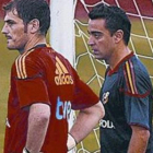 Iker y Xavi, en un entrenamiento.