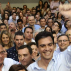 Pedro Sánchez durante un acto del PSOE celebrado en Sevilla