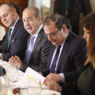 Alejandro Hidalgo, Cipriano García, Narciso Prieto y Eva Pérez, ayer en León. RAMIRO