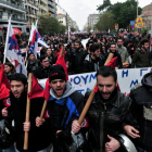Manifestación en Atenas contra la reforma laboral.
