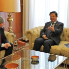 Baelo, Marín, Liu Minin y Ke Chunhui, en la reunión. DL