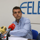 El presidente de Fele-Bierzo, Javier Morán, en una comparecencia ante los medios.