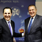 El presidente de Iberaval y el director de Targobank ayer.
