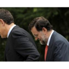 Zapatero y Rajoy en una de sus últimas reuniones en Moncloa.