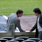 Messi y su padre, en el Camp Nou, en el 2011.
