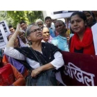 Manifestantes de la organización All India Democratic Women en una protesta ante la Embajada de Arabia Saudí en Nueva Delhi, el pasado 10 de setiembre.