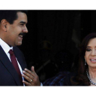 Nicolás Maduro y Cristina Fernández de Kirchner, en la Casa Rosada, el miércoles en Buenos Aires.