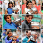 Rafael Nadal posa con la Copa de los Mosqueteros en cada una de sus 12 ediciones victorias en París.