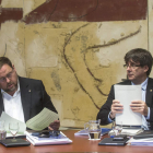 Junqueras y Puigdemont cuando compartían labores en el gobierno y mejor sintonía. QUIQUE GARCÍA