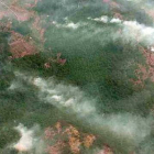 Fotografía aérea del incendio forestal en la sierra de Gata.