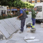 Los trabajos de reparación, el pasado viernes.