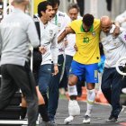 Neymar, lesionado en el amistoso con Brasil.