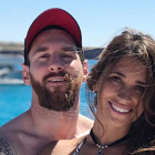 Messi y Antonella Rocuzzo.