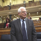 El ministro de Exteriores, Josep Borrell, esta miércoles en la sesión de control del Congreso de los Diputados