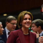 Cospedal, en el consejo de ministros de Defensa de la UE, en Bruselas.