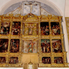 Imagen del retablo de Valdescapa restaurado después de seis meses de trabajo.