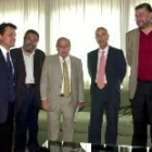 Artur Mas, Méndez, Pujol, Duran Lleida y Fidalgo, antes de la reunión de ayer