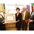 Rosa Rodríguez, Mar Palacio, Pablo Salgado y Raúl Valcarce, en la cena de Asprona Bierzo.