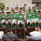 La plantilla del Atlético Astorga, durante el acto de presentación.