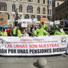 Una manifestación reciente en León en defensa de las pensiones.