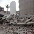 Restos de un edificio que tuvo que ser demolido en el barrio La Viña de Lorca.