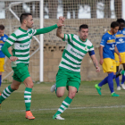 El equipo virginiano celebra uno de sus tres goles frente al conjunto zamorano. SECUNDINO PÉREZ