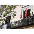 La Banda de Vientos de las Juventudes Musicales en la balconada del Archivo Histórico. DL