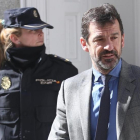 Ferran López, a la salida del Tribunal Supremo tras declarar como testigo ante el juez Llarena el pasado 26 de febrero.