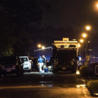 Ambulancias y coches de policía en el lugar de la masacre, en Virginia.