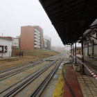 Aspecto de las obras de Feve en la zona de la estación, ayer.