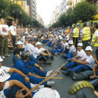 Varios mineros, en la novena y última jornada de la Marcha Negra, entre Villadangos del Páramo y Leó