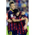 Neymar, el mejor del Barça ante el Espanyol, junto a Messi.