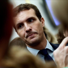 Pablo Casado, en una imagen del día 19, en los pasillos del Congreso.