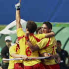 El equipo español celebra la victoria.