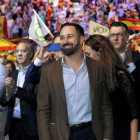El presidente de Vox, Santiago Abascal, durante el acto de la formacion celebrado el pasado 7 de octubre en el Palacio de Vistalegre de Madrid.